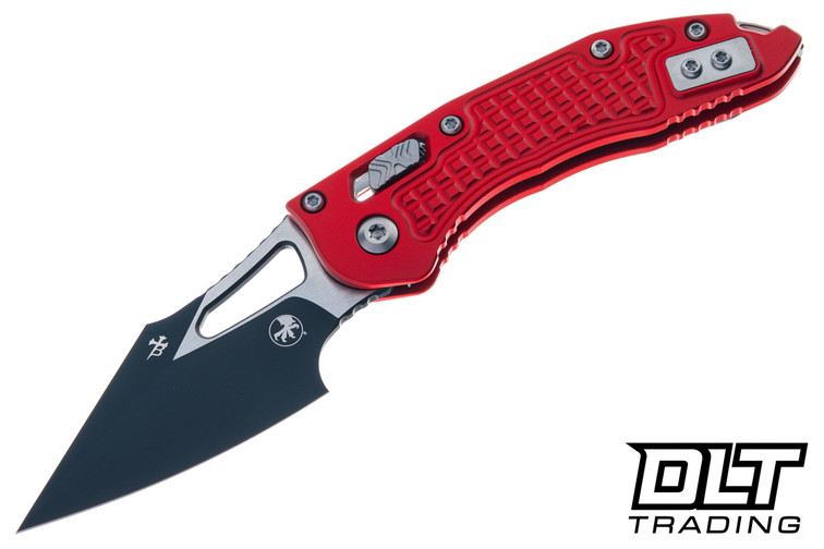 Microtech Mini Stitch Ram-Lok - Red Frag Handle - Black Blade - 169MRL-1FRRD