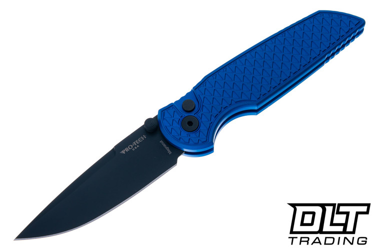 Pro-Tech TR-3 Integrity Manual - Relic Textured Blue Aluminum - Black DLC MagnaCut Blade