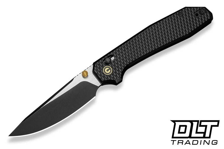Civivi Elite Tessera CE26029-3 - Diamond Pattern Black Aluminum - Black Stonewashed Satin Flats S35VN Blade