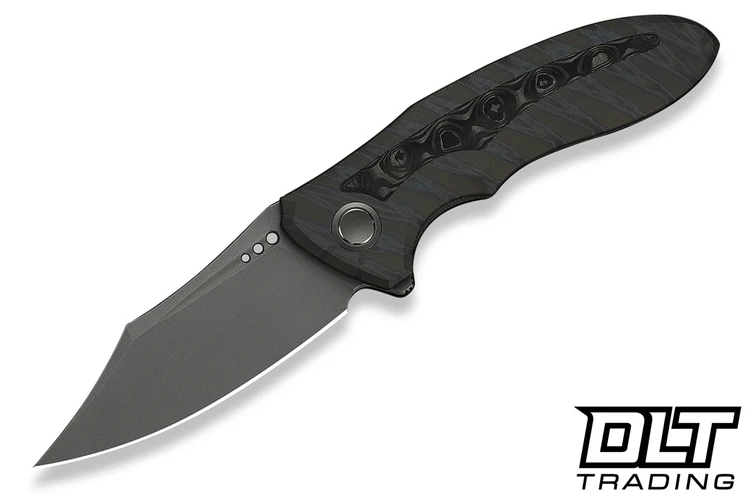 WE Knife VARG WE25074-3 - Tigerstripe Flamed Titanium - Rose Carbon Fiber Inlay - Gray Stonewashed MagnaCut Blade