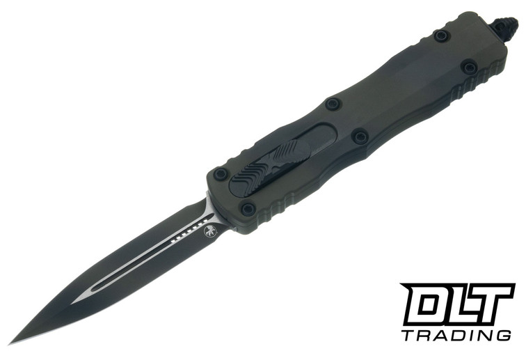 Microtech Dirac D/E - OD Green War Paint Handle - OD Green War Paint Blade - 225-1ODWPS
