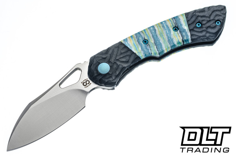 Olamic Cutlery WhipperSnapper Bolsterlock Wharnfoot - Satin Blade - Aphotic Flow Molten Titanium - Mammoth Tooth #146F - 791