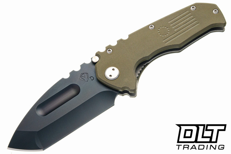 Medford Praetorian Scout M/P - Tanto D2 Black PVD Blade - OD Green G-10