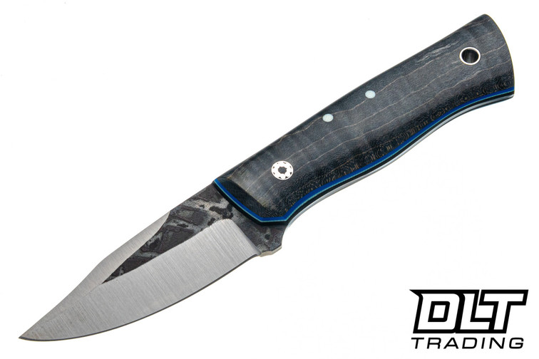 Darlington Edgecraft Scylla - Grey Curly Maple - Blue & White Liners - Black Pins