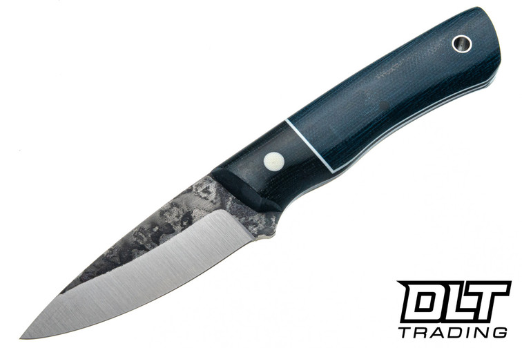 Darlington Edgecraft Valkyrie - Blue Canvas Micarta - Black Micarta Bolster - White & Black Liners