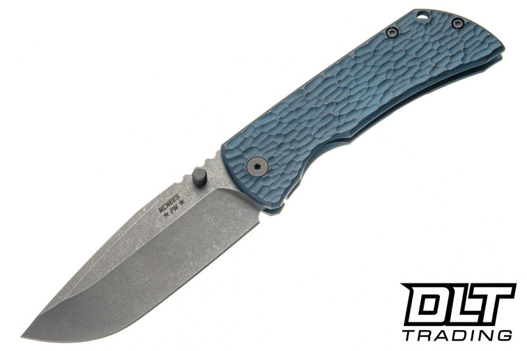 McNees PM Mac 2 3.5" - Jigged Atomic Blue & Bronze Titanium - MagnaCut Blade - Stonewashed Hardware