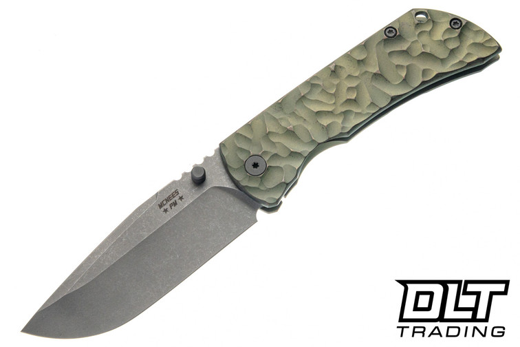 McNees PM Mac 2 3.5" - Rock Atomic Green & Bronze Titanium - MagnaCut Blade - Stonewashed Hardware