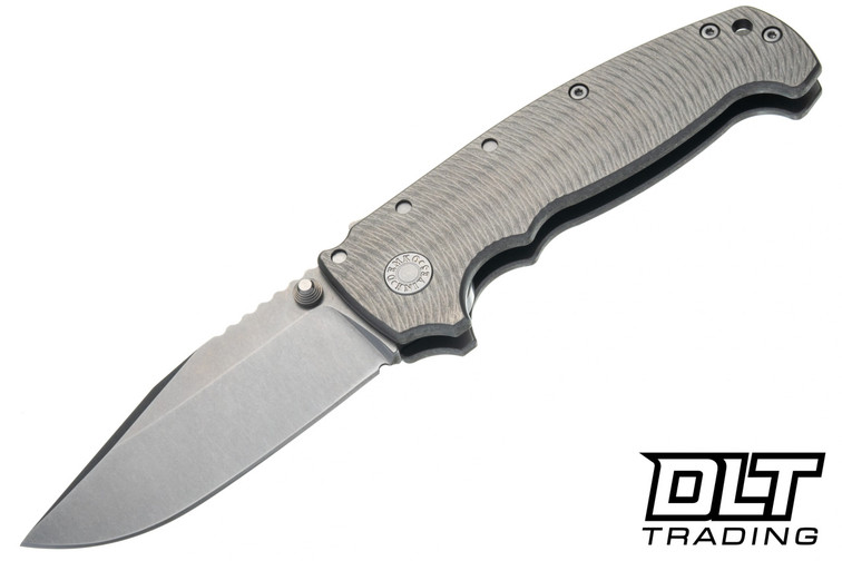 Demko AD20 XXX - Textured Titanium II - Clip Point CPM-3V Blade