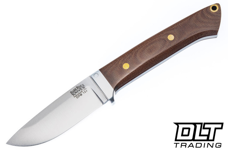 Blade Raid Classic Drop Point Hunter CPM-154 Natural Canvas Micarta  Red Liners - Brass Pins