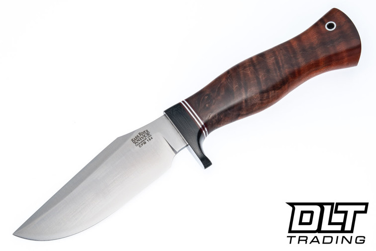 Blade Raid Custom Trail Mate 2 CPM-154 Brick Red Tigertail Maple Burl