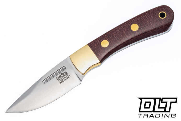 Blade Raid Essential MagnaCut Crimson Burlap Micarta - Brass Boslter - Brass Pins