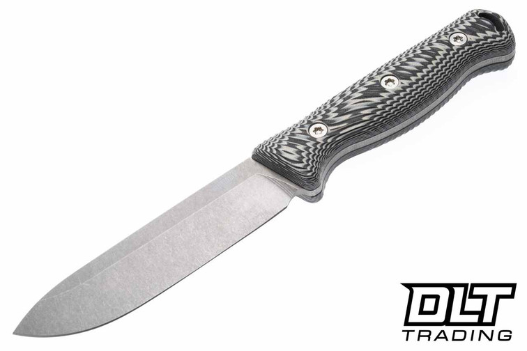 Hellbender Mudpup 5 Gen 2 - Black & Gray G-10 - Tumbled MagnaCut Blade - Kydex Sheath