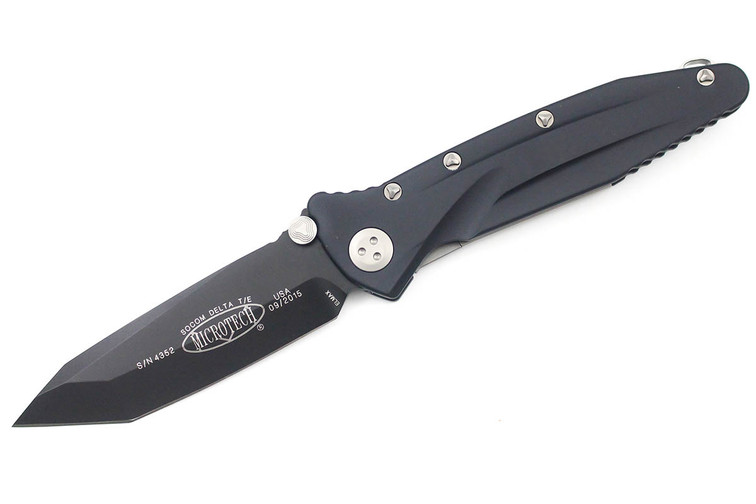 Microtech Aluminum Socom Delta T/E - Black Handle - Black Blade