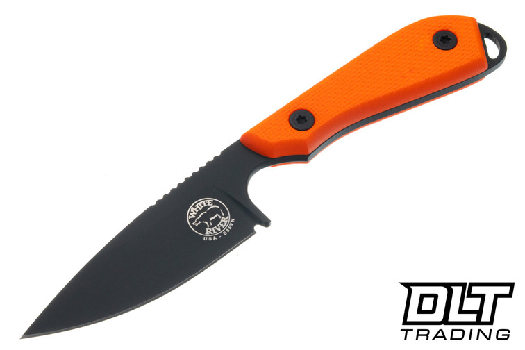 White River M1 Backpacker Pro - Orange Textured G-10 - Black Blade