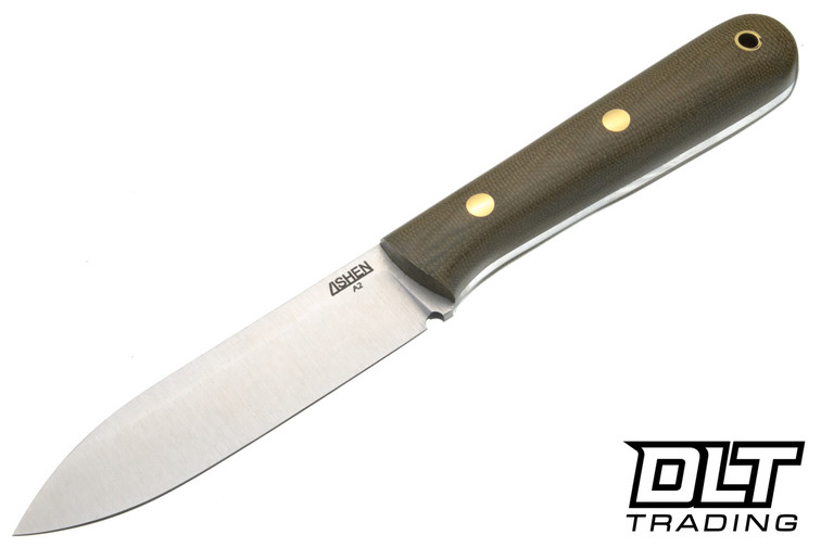 Lishen Orson 2 A2 - Green Canvas Micarta - Brass Pins