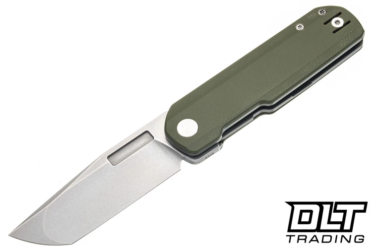 Vero Engineering Avid 3 - OD Green G-10 - Stonewash Tanto S45VN Blade