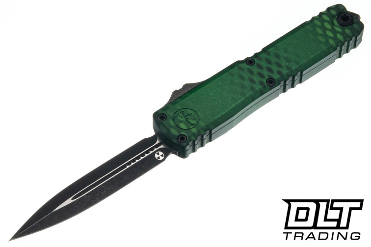 Microtech UTX-70 Gen IV D/E - Green X-51 Handle - Signature Series - 11474-1GRX51S