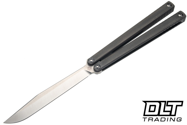 MachineWise Opus V2 - Raw Scorched Titanium - Stonewash Drop Point Live S35VN Blade #846