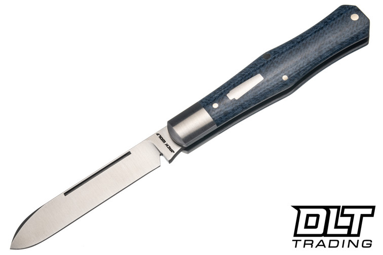 Jack Wolf Coffin - Gateway Series - Denim Vibe Linen Micarta - Satin 14C28N Blade