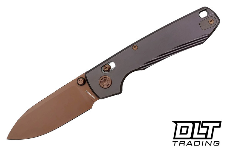 Vosteed Raccoon TiSlim - Dark Reddish Purple Titanium - Copper Dune 154CM Blade
