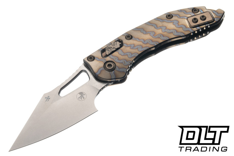 Microtech Mini Stitch Ram-Lok - Flamed Slab Side Titanium - Stonewash Blade - Bronze Accents - Marfione Select - 169MRL-10MS7