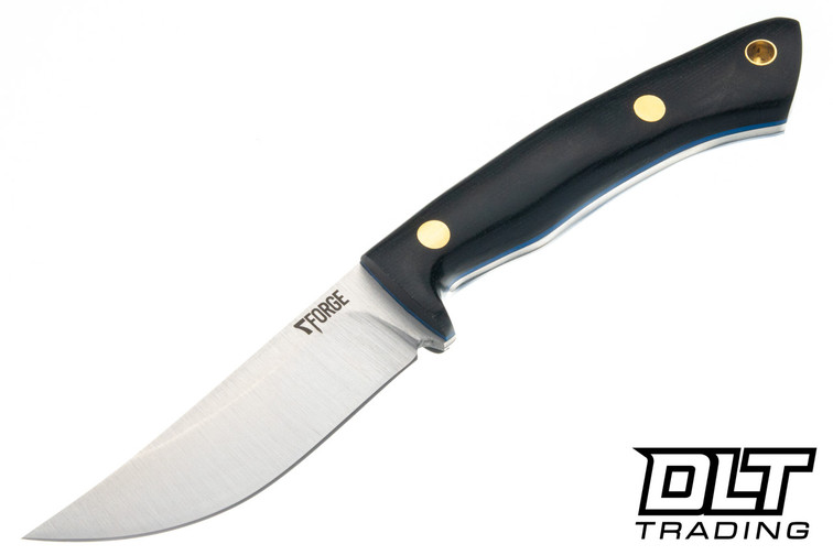 7Forge Hawkeye EDC MagnaCut - Black Canvas Micarta - Blue Liners - Brass Pins