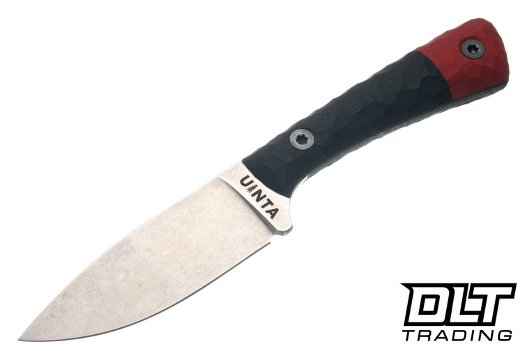 Uinta Hunter V2 - Black & Red Segmented G-10 - Stonewash AEB-L Blade