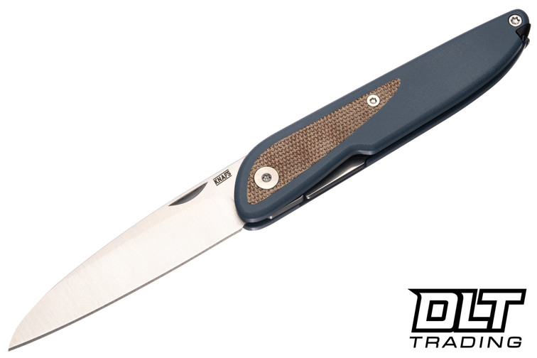 KNAFS Doodler - Horizon Blue G-10 - Brown Micarta Inlay - Satin S35VN Blade