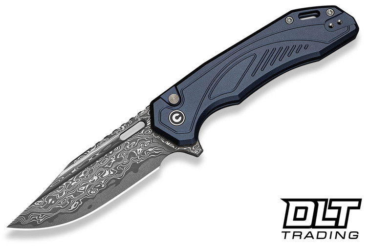 Civivi Zelthara - Dark Blue Aluminum - Damascus Blade - C25076-DS1