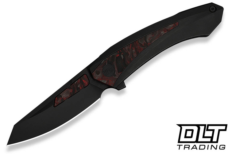 WE Knife Company Suisei - Black Titanium - Red & Black Carbon Fiber Inlay - Black Stonewashed M390 Blade - WE25086-1