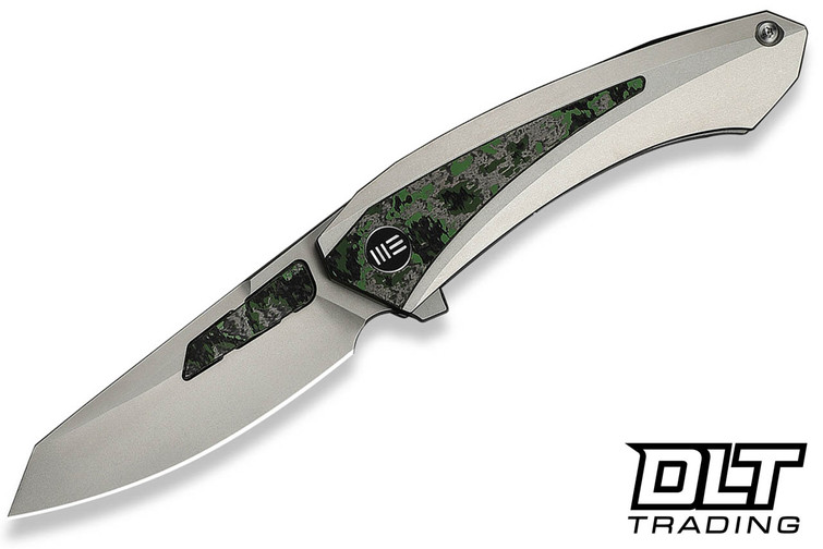 WE Knife Company Suisei - Gray Titanium - Jungle Wear Carbon Fiber Inlay - Stonewashed M390 Blade - WE25086-2