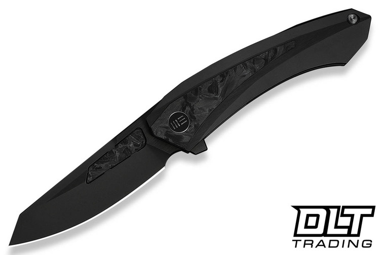 WE Knife Company Suisei - Dark Graphite Titanium - Black & White Carbon Fiber Inlay - Dark Graphite Stonewashed M390 Blade - WE25086-3