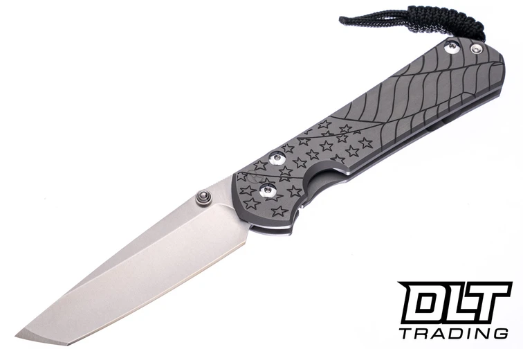 Chris Reeve Large Sebenza 31 - Tanto - Glass Bead Blasted - CGG Forever Flag