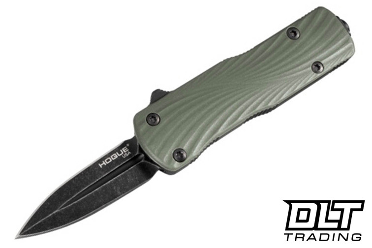 Hogue Micro Counterstrike Auto - OD Green Polymer & Black Aluminum - Black Stonewashed Double Edge MagnaCut Blade