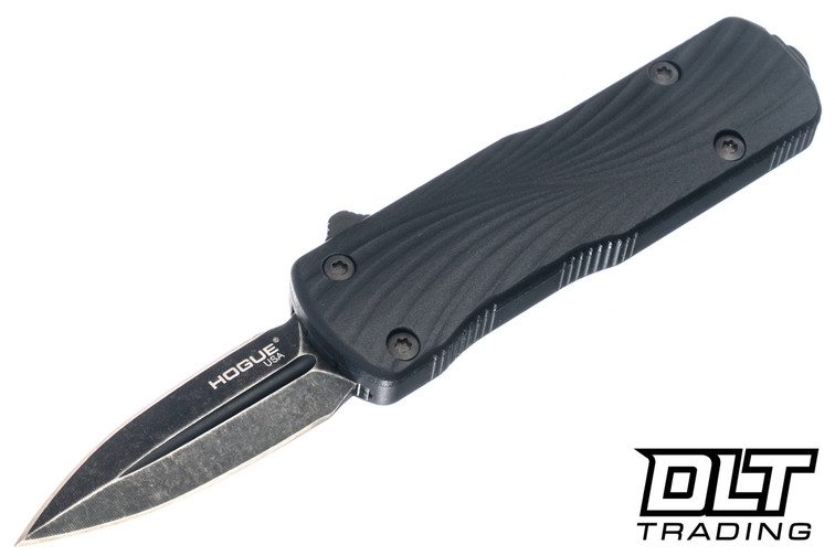Hogue Micro Conterstrike Auto - Black Polymer & Aluminum - Black Stonewashed Double Edge MagnaCut Blade