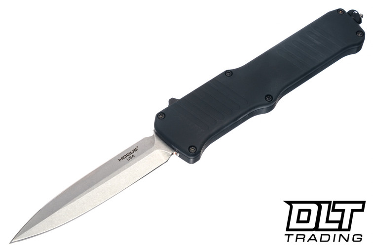 Hogue Incursion Auto - Matte Black Aluminum - Tumbled Double Edge 154CM Blade