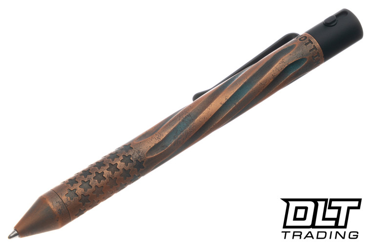 Nottingham Tactical TiButton Titanium Parker - Spiral Flute 250th Flag - Right Hand Single Lock - Copper Patina Cerakote