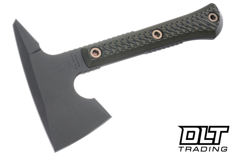 RMJ Tactical Mini Jenny Spike - Tungsten Cerakote 80CrV2 Blade - Dirty Olive G-10