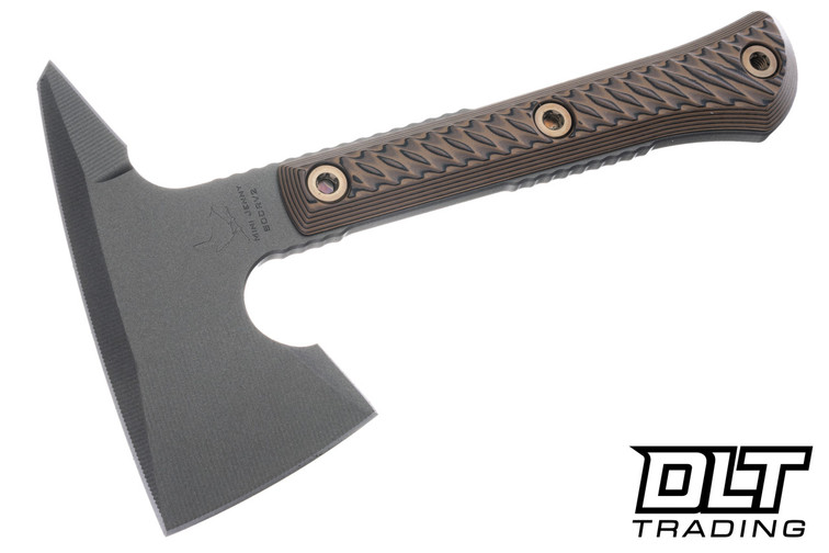 RMJ Tactical Mini Jenny Spike - Tungsten Cerakote 80CrV2 Blade - Hyena Brown G-10