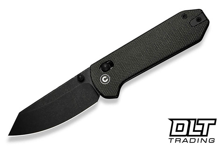 CIVIVI Yonder - Dark Green Canvas Micarta - Black Stonewash 14C28N Blade - C23073B-1