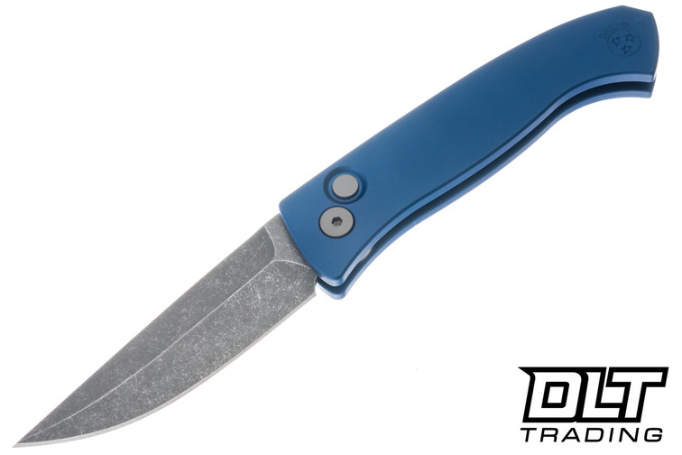 Pro-Tech Brend Classic - Blue Aluminium - Acid Washed MagnaCut Blade