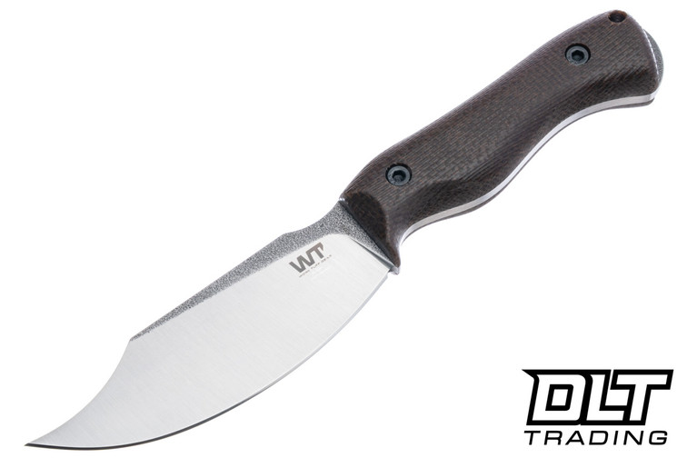 WTG Nomad Beardo EDC - Brown Burlap Micarta - Satin Blade - Carbon Fiber Kydex