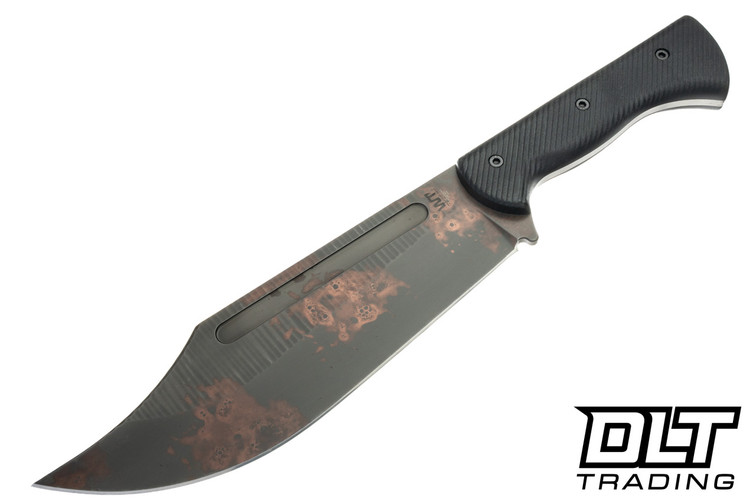 WTG V-44B - Black Textured G-10 - Rugged Copper Washed Blade - Black Kydex