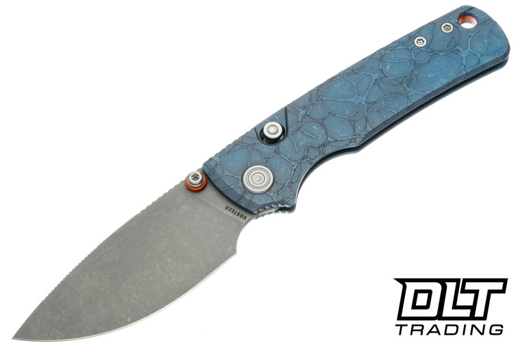 Vosteed Porcupine TiSlim - Acid Wash Blue Titanium - Stonewash S90V Blade