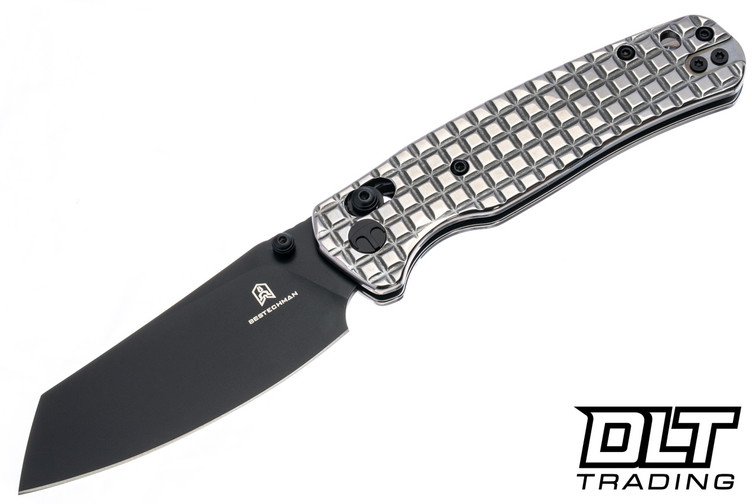 Bestechman Cicada's Wing - Mirror Polished Gray Titanium - Black PVD 10Cr15MoV Blade - BMK06-S-6