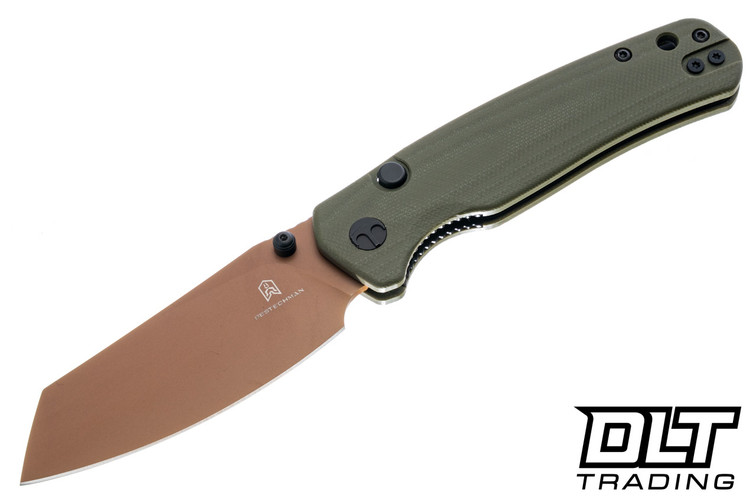 Bestechman Cicada's Wing - OD Green G-10 - Gold PVD 10CrCoMoV Blade - BMK24H