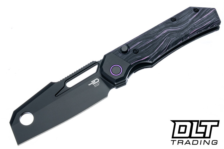 Bestech Nyrrdreki - Titanium - Black & Purple G-10 Inlay - Black PVD M390 Blade - BT2607B