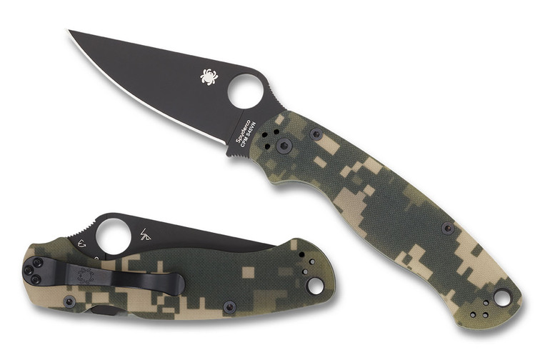 Spyderco Paramilitary 2 Digital Camo G10 - Black Blade