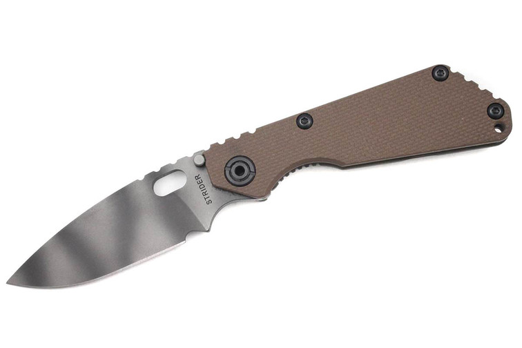 Strider SNG Brown G-10 - Tigerstripe Blade - Flamed Lockside