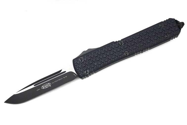 Microtech 121-1T Ultratech S/E Tri-Grip Tactical - Black Handle - Black & Satin Blade